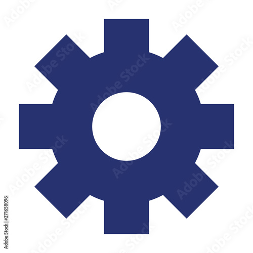 blue big gear icon cartoon