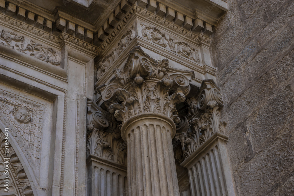 Corinthian columns. Assumption of the Virgin Cathedral (Santa Iglesia Catedral - Museo Catedralicio), Jaen, Andalucia, Spain Corinthian columns. Assumption of the Virgin Cathedral (Santa Iglesia Catedral - Museo Catedralicio), Jaen, Andalucia, Spain