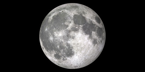 Fototapete Vollmond Vollmond auf schwarzem Hintergrund  © Martin