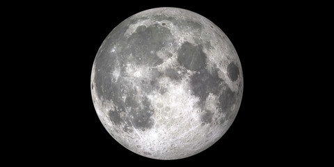 Fototapete Vollmond Vollmond isoliert auf Schwarz  © Martin