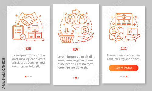 Business marketing mobile app page screen vector template
