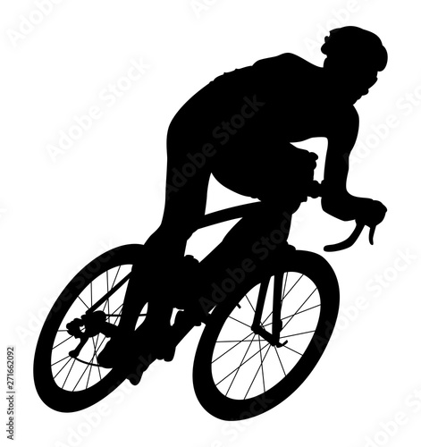 Logo noir de cycliste sur fond blanc