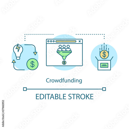 Crowdfunding concept icon