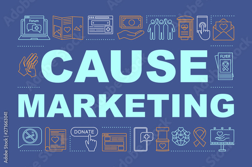 Cause and ethical marketing word concepts banner