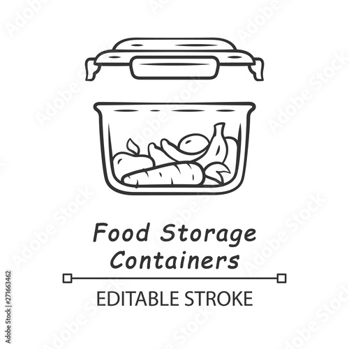 Food storage container linear icon