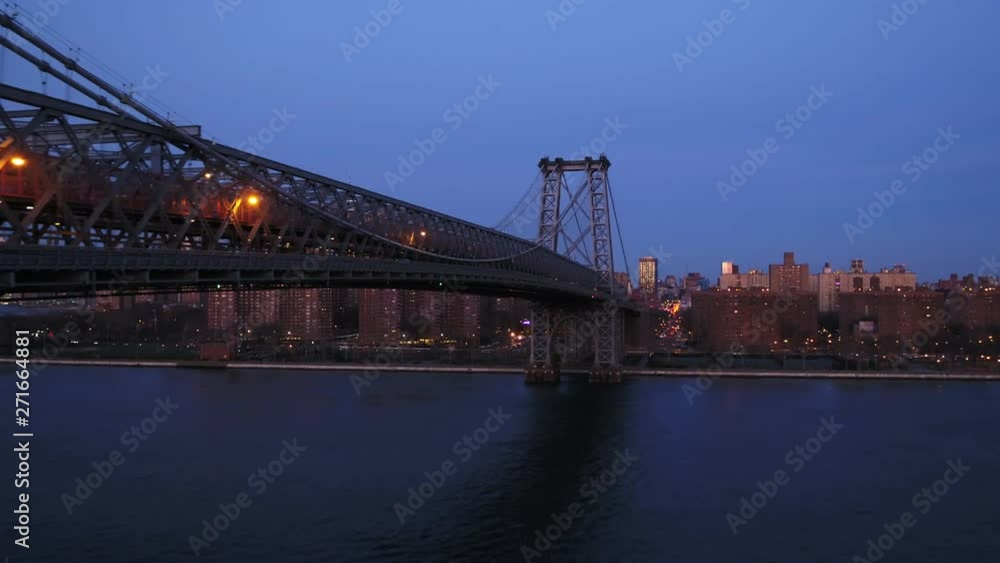 Aerial, East River bridge in New York Aerial, East River bridge in New York