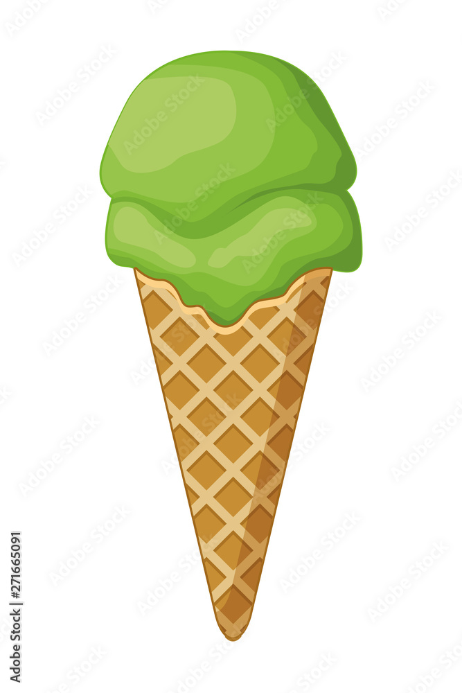 Ice cream cone with scoop