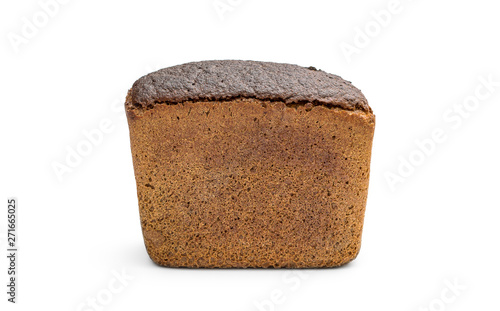 Loaf of bread on white background.