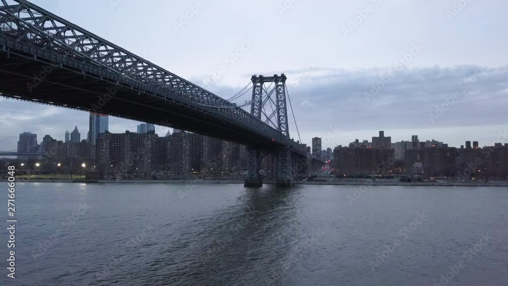 Aerial, Williamsburg Bridge in New York Aerial, Williamsburg Bridge in New York