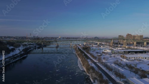 Wallpaper Mural Aerial, St. Lawrence River in winter Torontodigital.ca