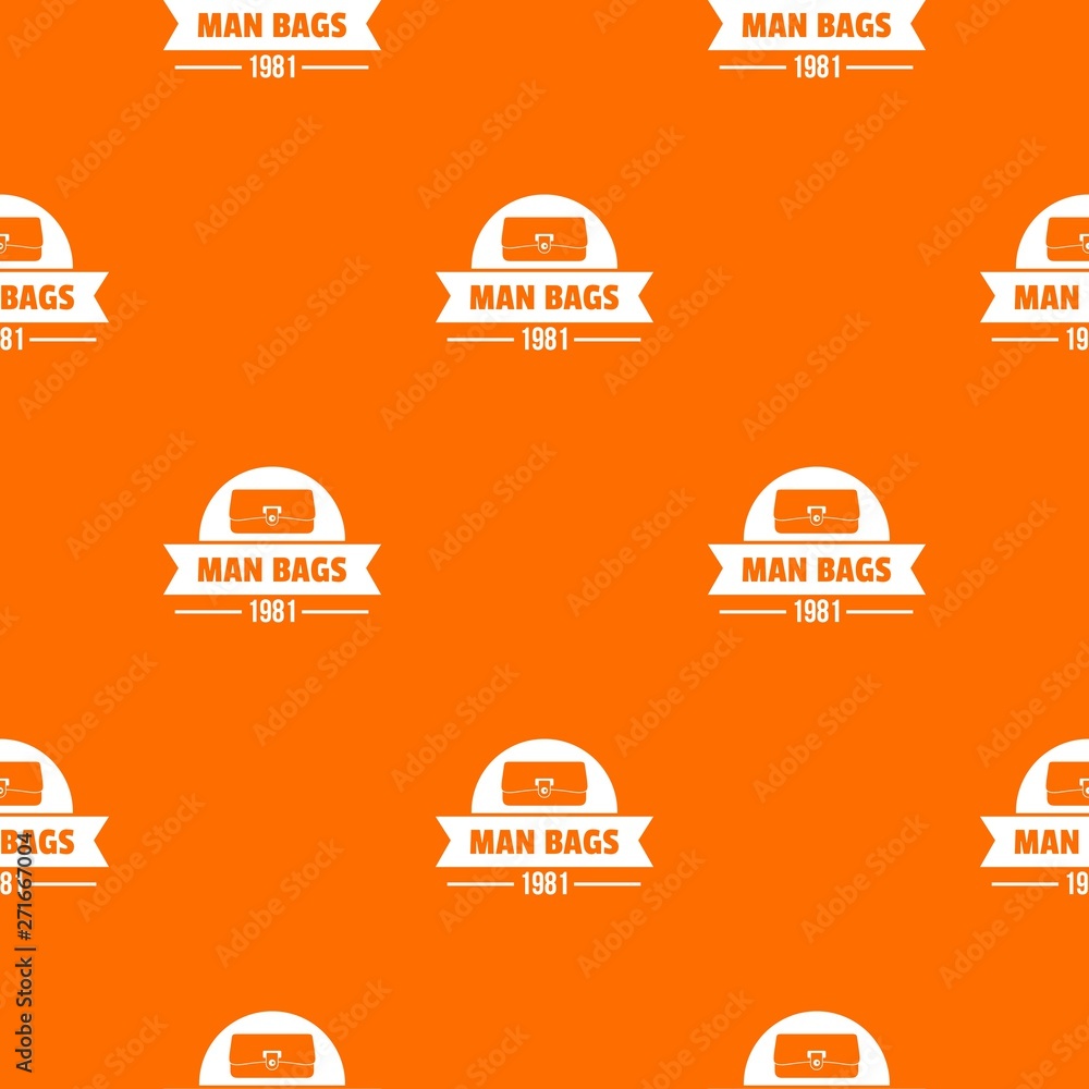 Fototapeta premium Man bags pattern vector orange for any web design best