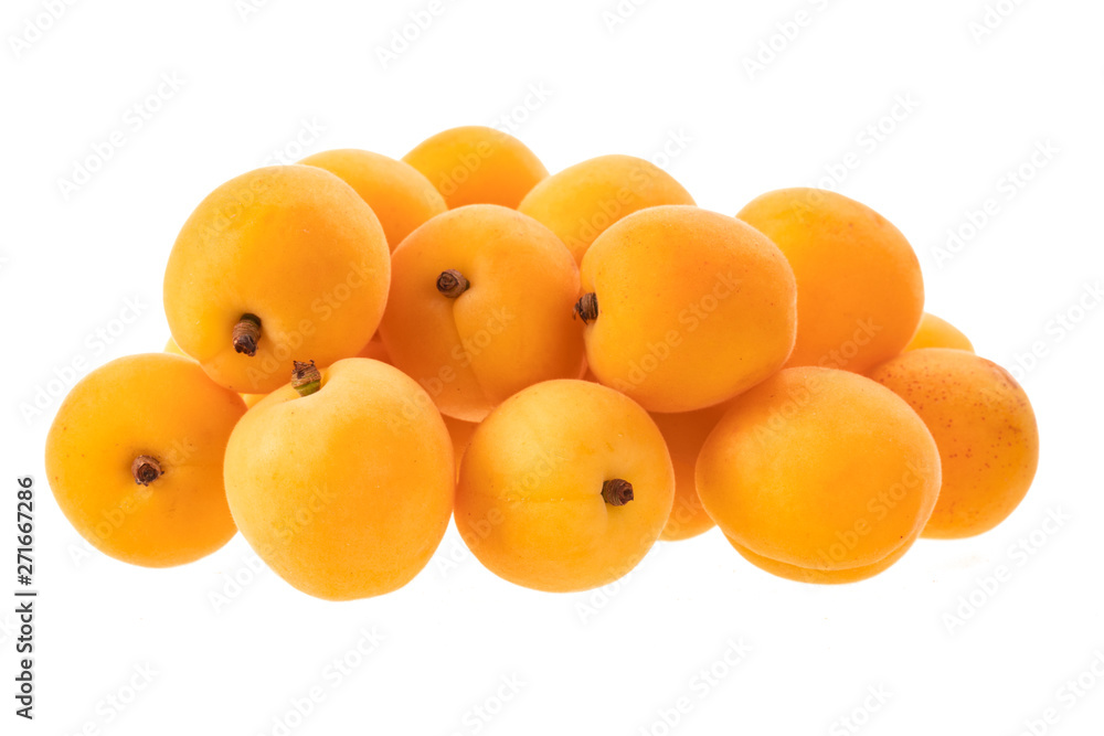 heap of fresh apricots isolated on white background heap of fresh apricots isolated on white background