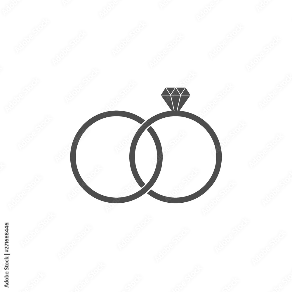 Wedding ring icon. Vector illustration, flat design. Wedding ring icon. Vector illustration, flat design.