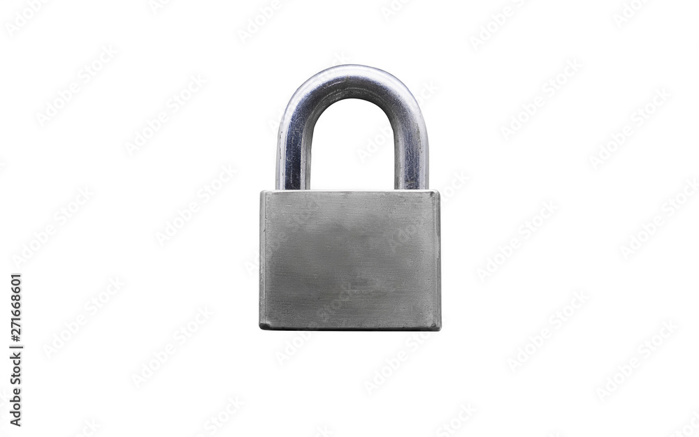 silver Lock on white background silver Lock on white background