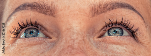 Beautiful woman eyes sight 