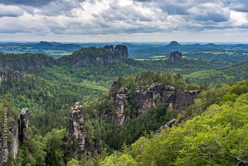 Obraz premium panoramic view of saxon switzerland, germany