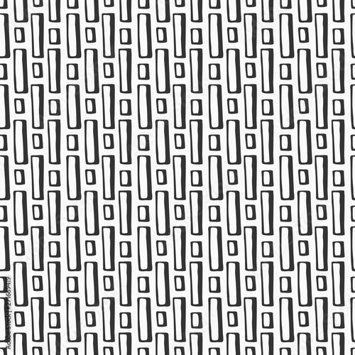 Abstract seamless hand drawn pattern of regularly repeating rectangles. Doodle style illustration.