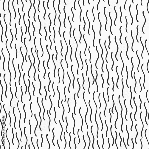 Abstract seamless hand drawn pattern of smooth stripes. Waves pattern, brush strokes. Doodle style illustration.