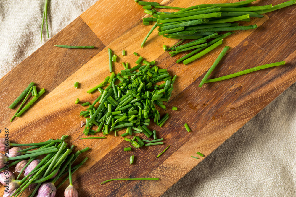 Raw Green Organic Flowering Chives Raw Green Organic Flowering Chives