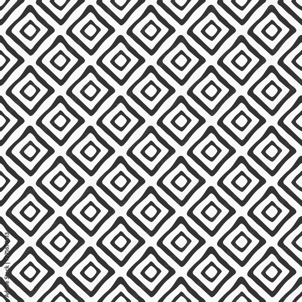 Abstract seamless pattern of hand drawn rhombuses. Monochrome vector background. Abstract seamless pattern of hand drawn rhombuses. Monochrome vector background.