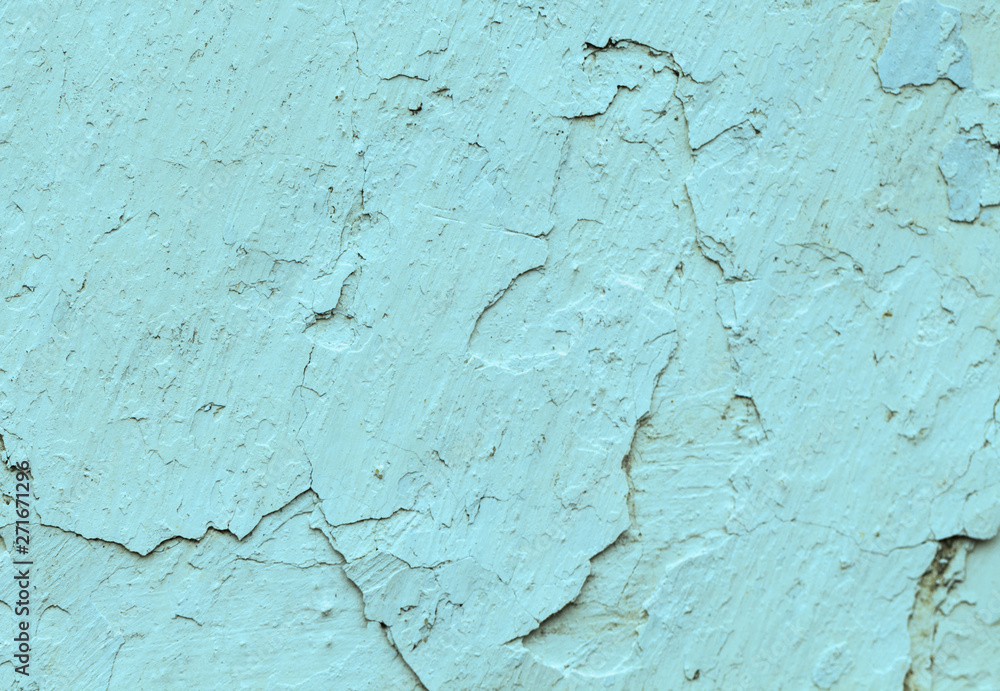 Old concrete blue  walls with cracks  background paint, workpiece for design, copy spase