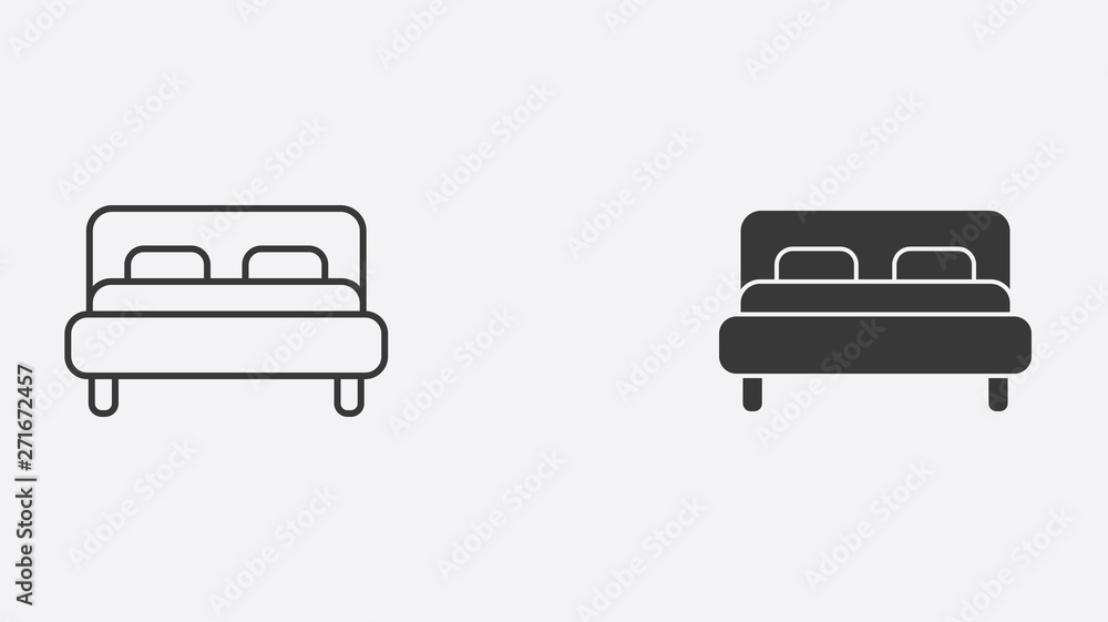 Bed vector icon sign symbol Bed vector icon sign symbol