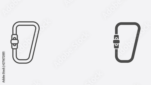 Carabiner vector icon sign symbol