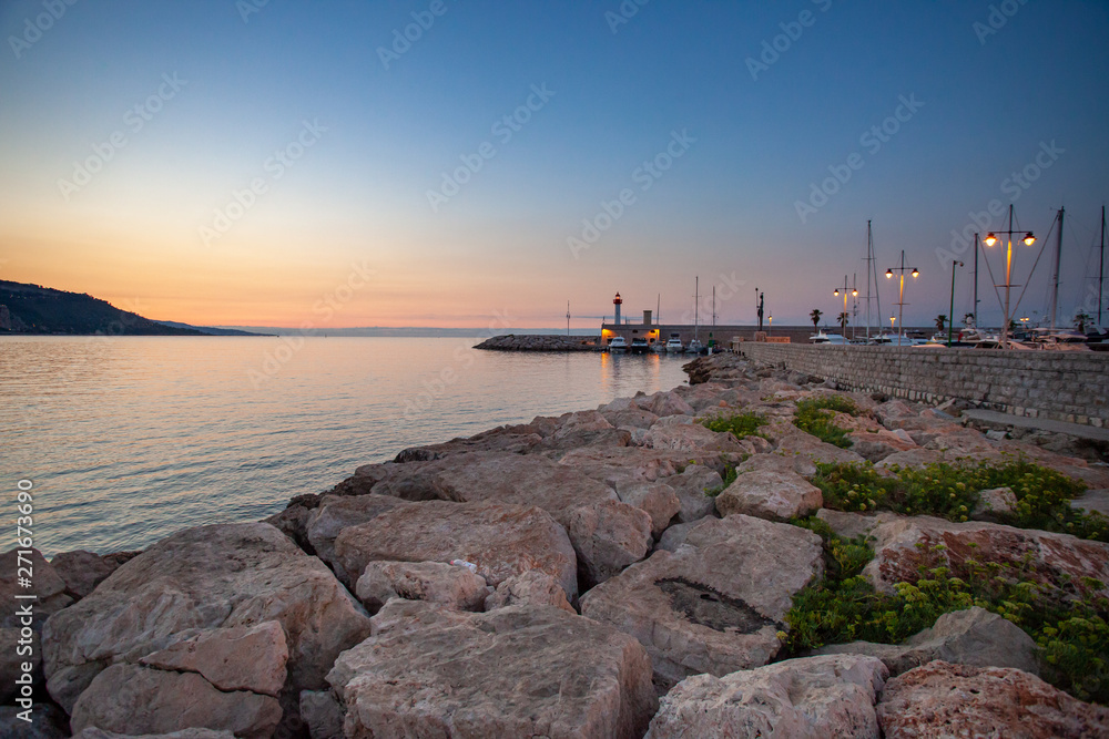 Yearly morning and Sunrise in Mentona marina