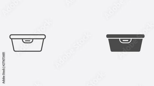 Food container vector icon sign symbol
