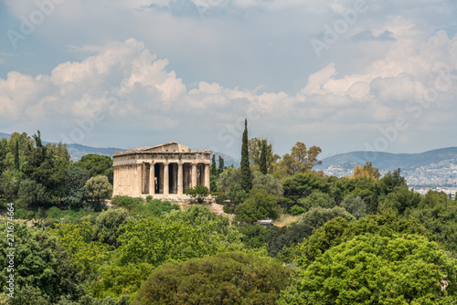 Panroamic view of Temple of Hephaestus in Greek Agora