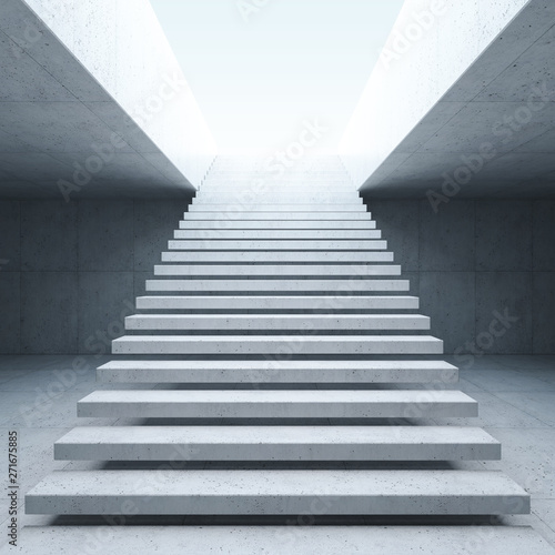 modern staircase in concrete interior photo