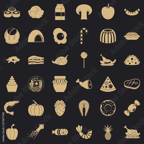 Milling icons set. Simple set of 36 milling vector icons for web for any design