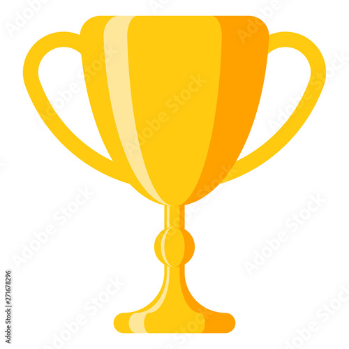 Gold trophy cup award icon vector illustration