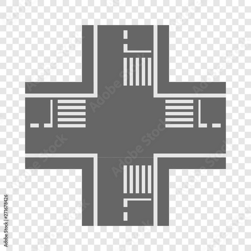 Crossroad icon. Cartoon illustration of crossroad element vector icon for web design