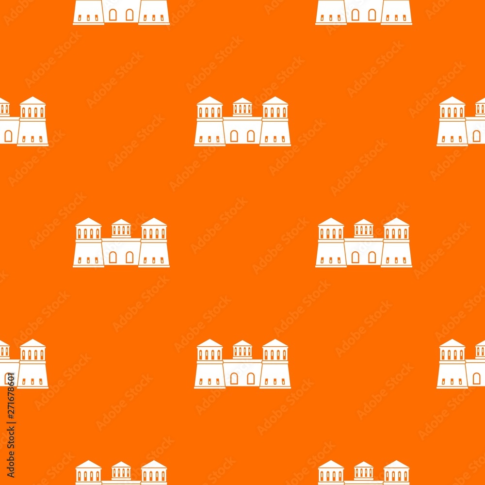 Castle pattern vector orange for any web design best