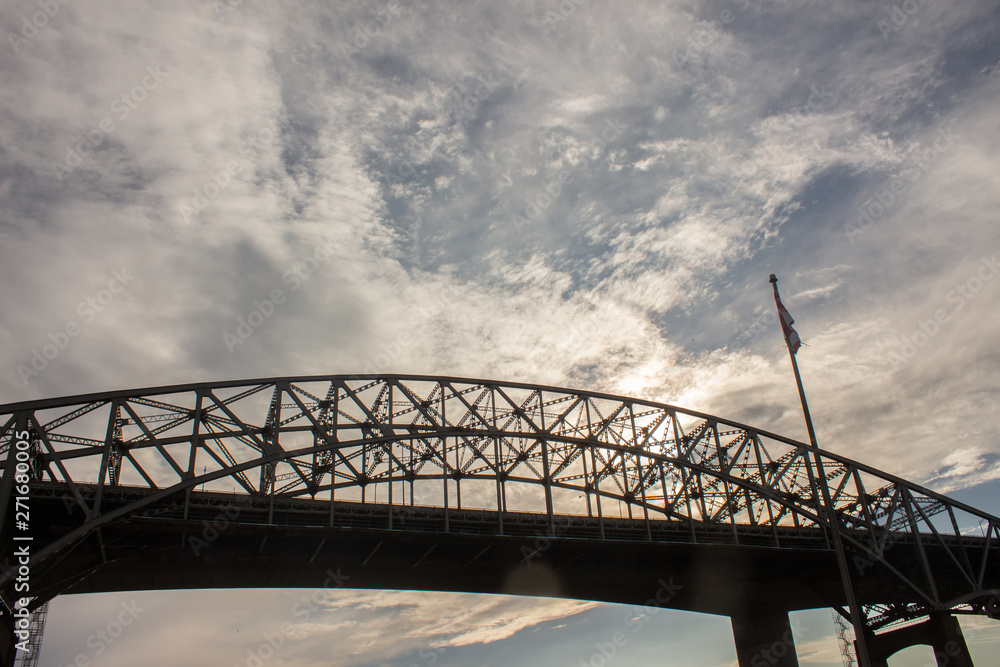 Silhouette of an Arch Bridge