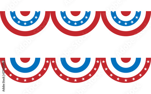 Round bunting decoration, for USA Independence day celebration. Vector