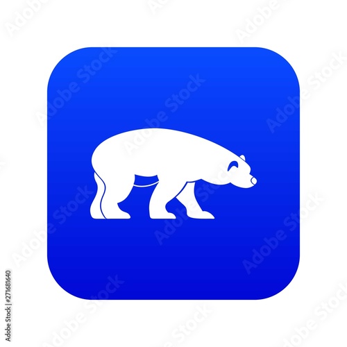 Bear icon digital blue for any design isolated on white vector illustration