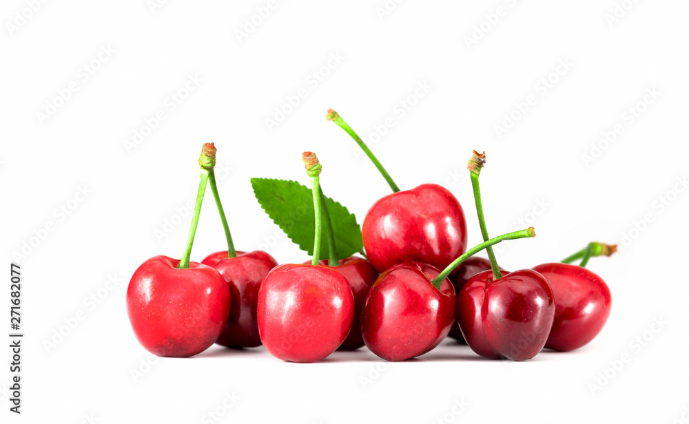 Sweet fresh cherry isolated on white background. Sweet fresh cherry isolated on white background.
