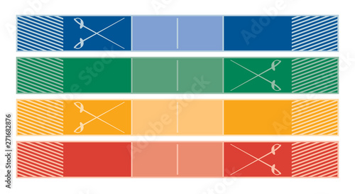 fencing piste in four colours