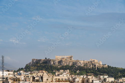 Acropolis hill with the city of Athens surrounding it