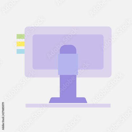 Computer Monitor Notebook Laptop, Television Backside. Icon Vector Illustration. isolated