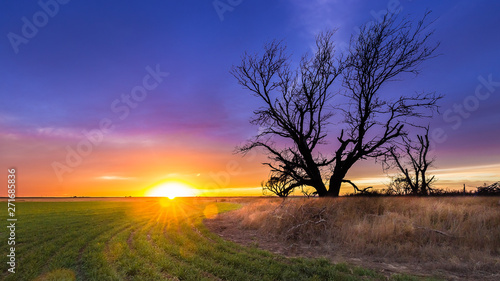 Ellis County, KS USA - A spectacular sunset over Western Kansas