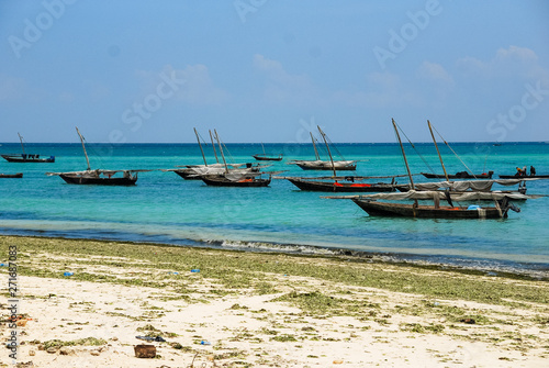 Boats in the sea Zanzibar