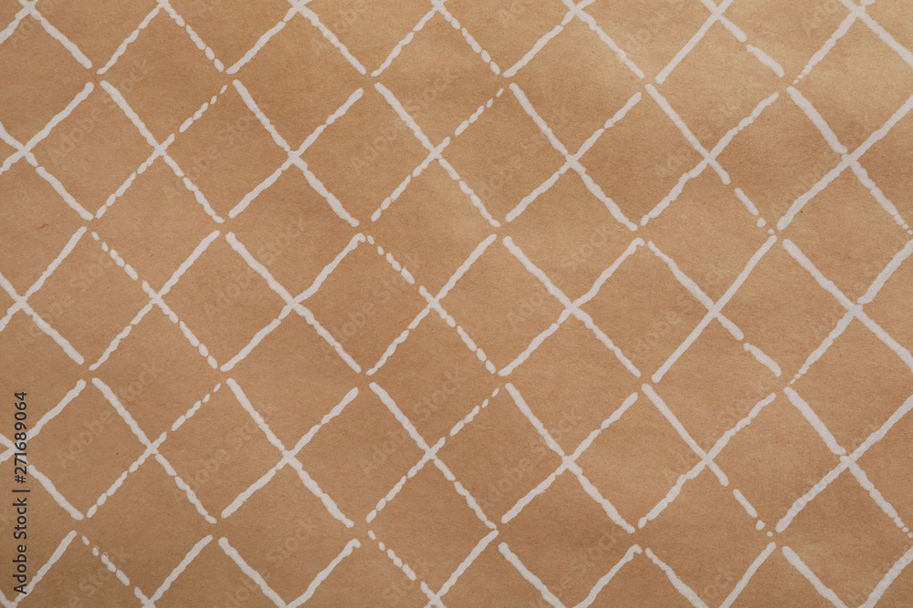 Naklejka premium Color paper sheet with stylish pattern as background, top view