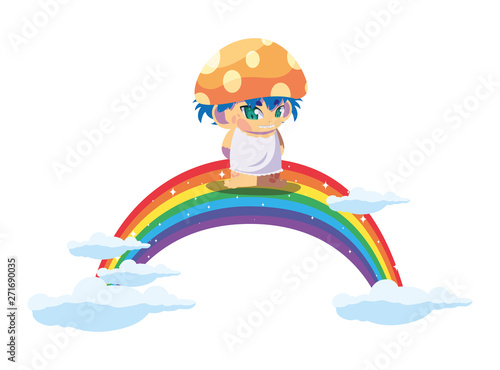 fungu elf with rainbow magic character