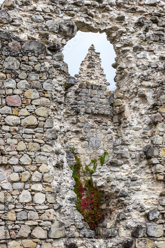 Ruins of Medieval Castle in Seredne village, Ukraine photo