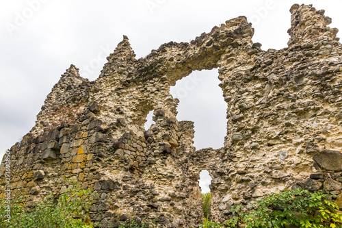 Ruins of Medieval Castle in Seredne village, Ukraine photo