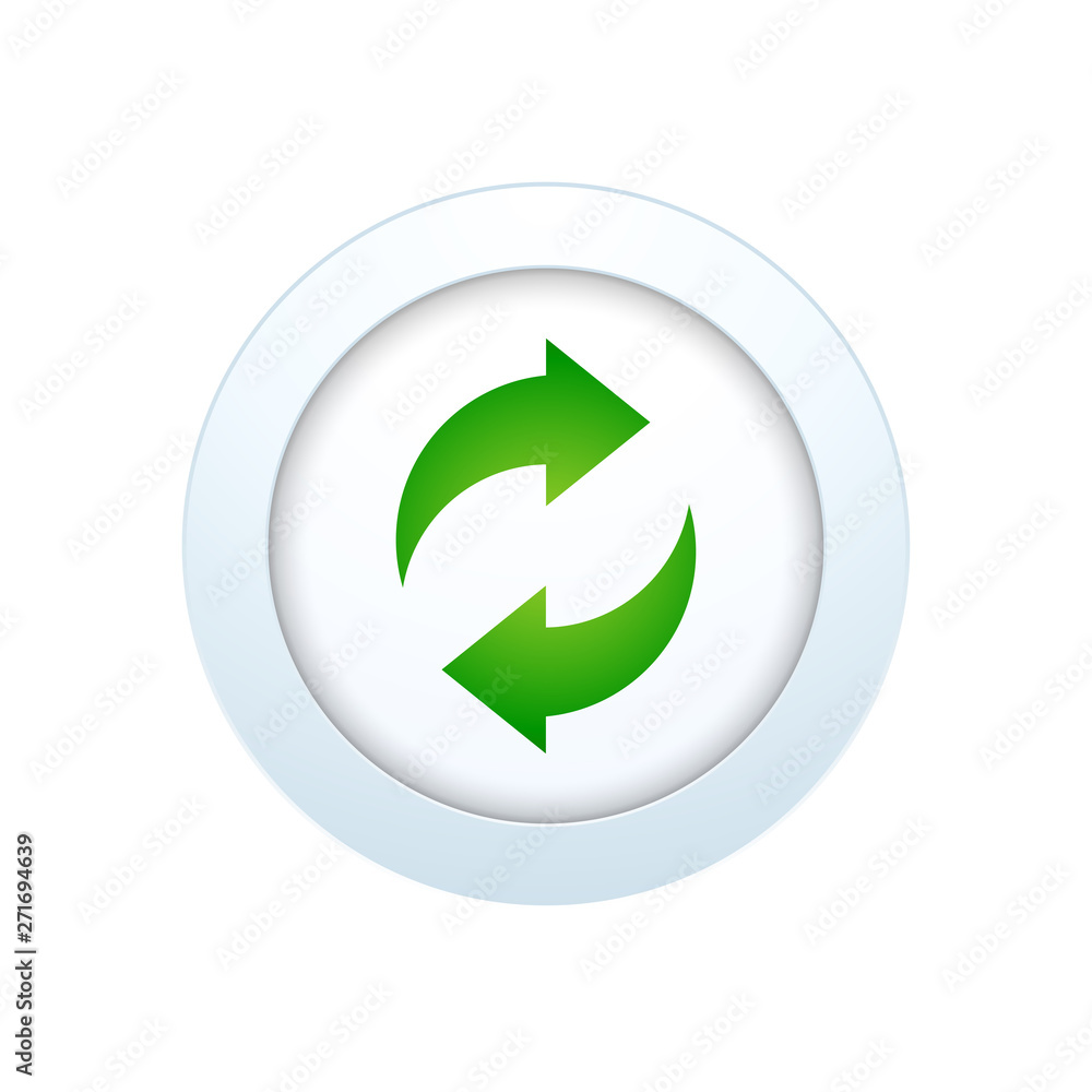 Recycle Sign on the White Circle. Isolated Vector Illustration Recycle Sign on the White Circle. Isolated Vector Illustration