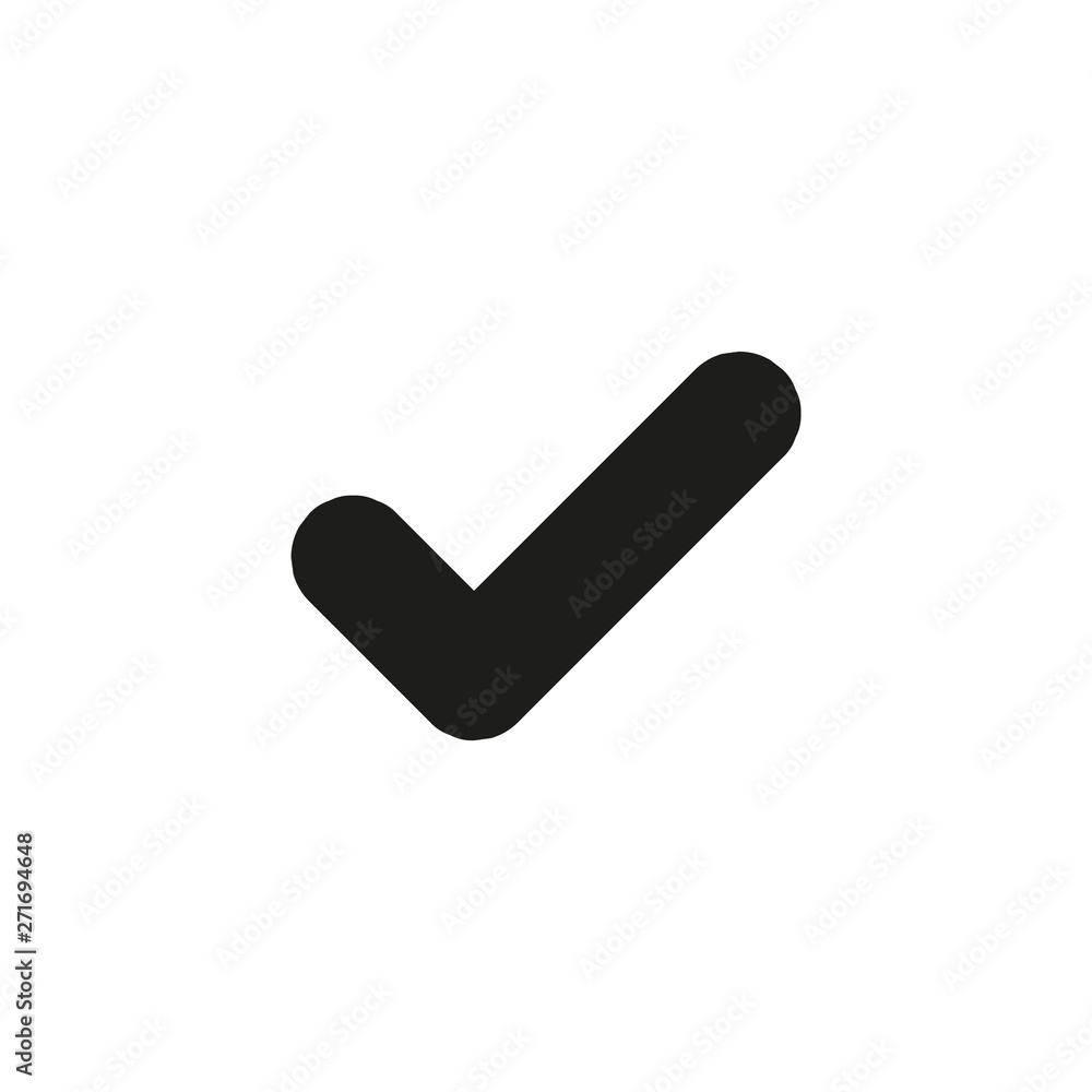 Black Bold Check mark. Isolated Vector Illustration Black Bold Check mark. Isolated Vector Illustration